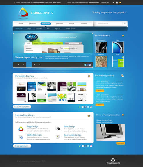 Ejsing Graphics Layout site design