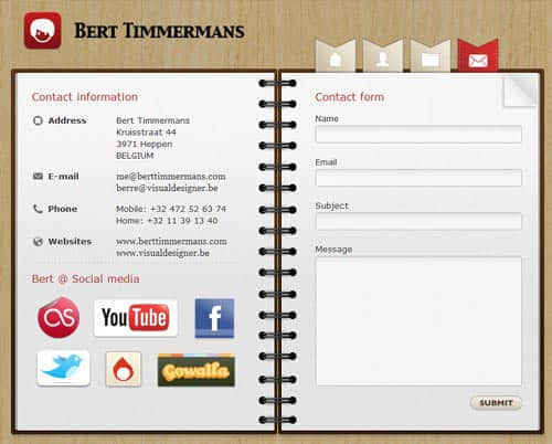 berttimmermans.com form design