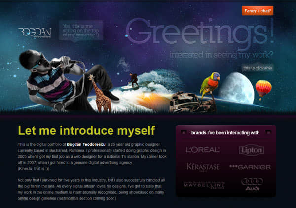 bogdan teodorescu Showcase of Space Inspired Website Designs