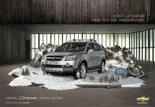 Don't let nature make you feel insignificant - Chevrolet Captiva Extreme Limited Edition Print Advertisement