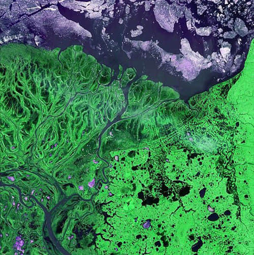 Yukon Delta - Alaska, USA satellite photo
