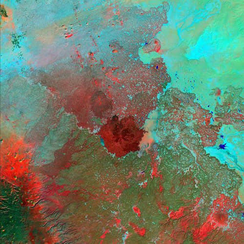 Sirian Desert - Siria, Jordan, Irak and Saudi Arabia satellite photo