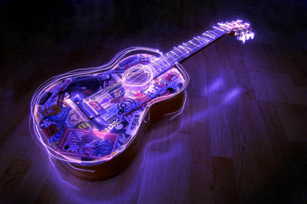 electric guitar Showcase of Dazzling Light Painting Artworks