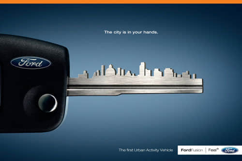 The city in your hands. The first Urban Activity Vehicle - Ford Fusion - Ford Print Advertisement