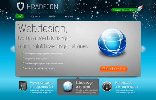 hradecon Showcase of Space Inspired Website Designs