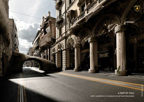 A part of Italy - Every Lamborghini is handmade in Sant'agata Bolognese Print Advertisement