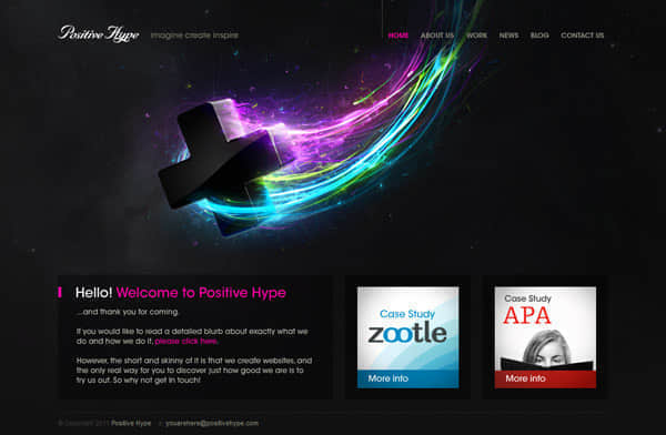 positive hype Showcase of Space Inspired Website Designs