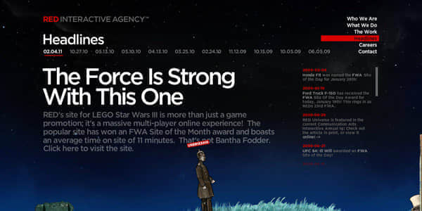 red interactive agency Showcase of Space Inspired Website Designs