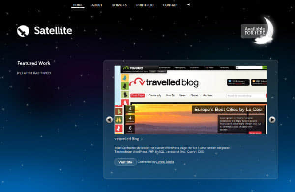 satellite Showcase of Space Inspired Website Designs