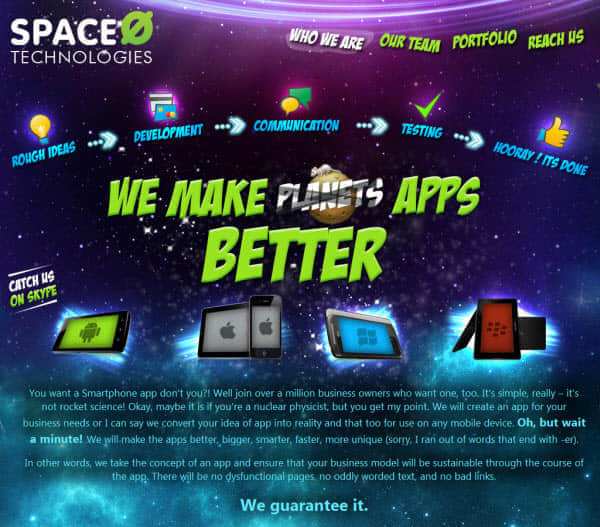 space o technologies Showcase of Space Inspired Website Designs