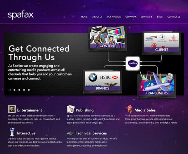 spafax Showcase of Space Inspired Website Designs