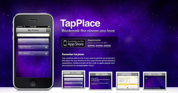 tapplace Showcase of Space Inspired Website Designs