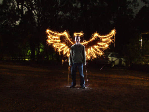 the angel Showcase of Dazzling Light Painting Artworks