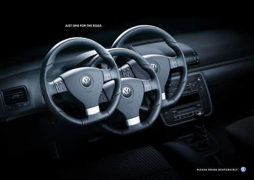 Please drink responsibly - Volkswagen Print Advertisement