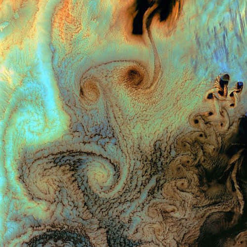 Von Karman vortex - Pacific Ocean satellite photo
