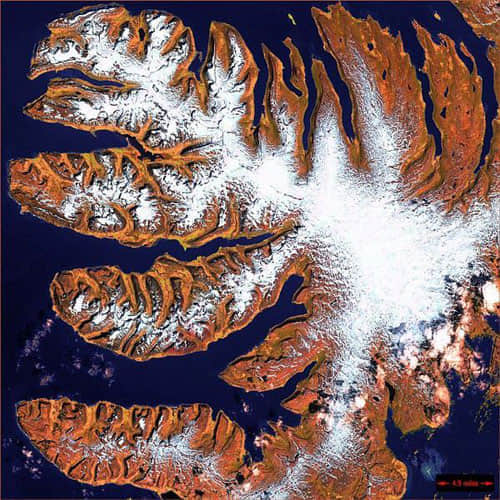 Fjords - Iceland satellite photo