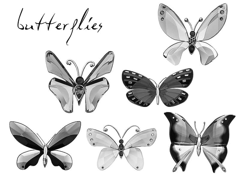 漂亮的水晶蝴蝶photoshop笔刷素材下载