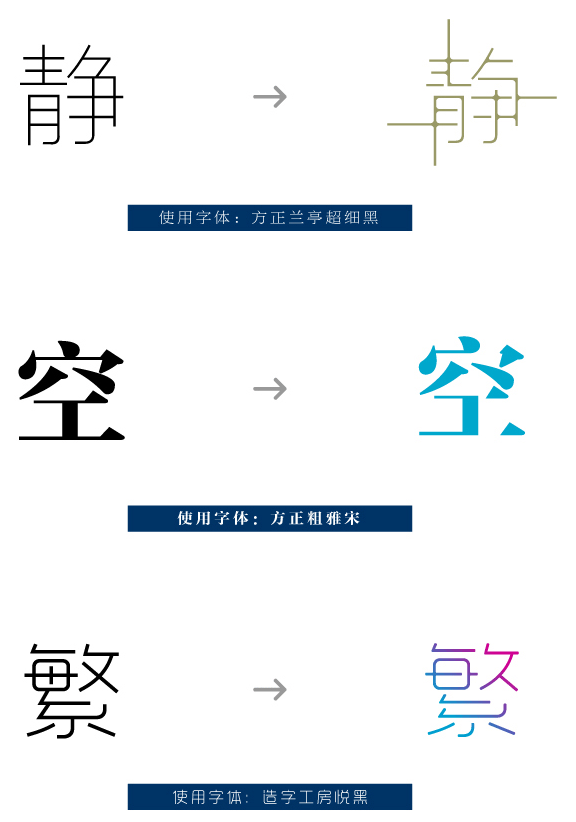 中文字体改造法：字体创意实例讲解