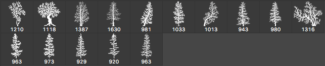 松树、雪松、圣诞树Photoshop树木笔刷