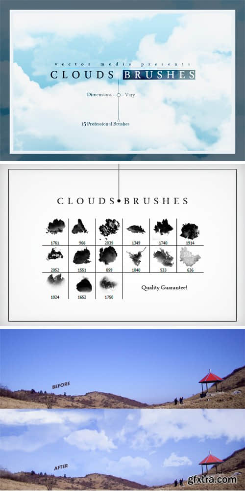 高品质蓝天白云效果、高空云朵PS笔刷下载