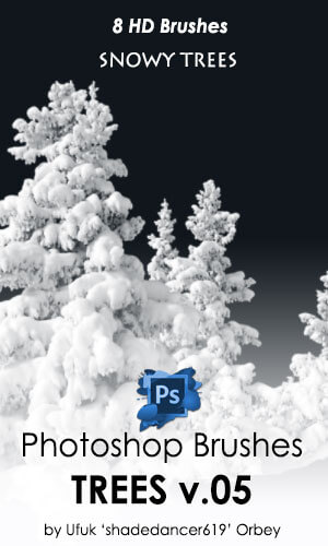 8种高清雪松、雾凇图形Photoshop笔刷素材