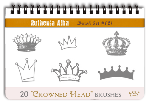 20种可爱的皇冠、王冠图形PS笔刷素材下载