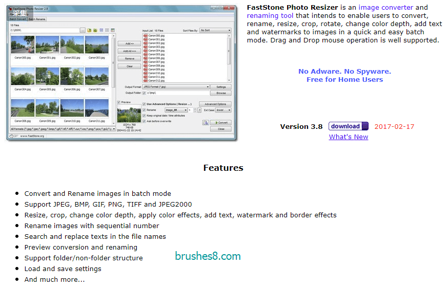 照片批处理软件：FastStone Photo Resizer v3.8 批量添加图片的水印、改分辨率、重命名、添加相框等功能（含汉化版下载）