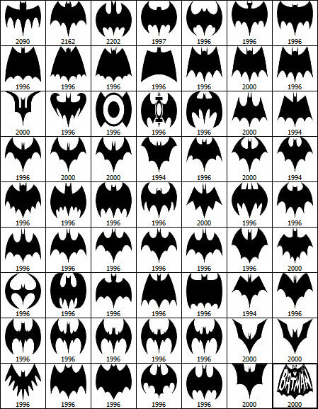 酷酷的蝙蝠、蝙蝠侠、蝙蝠符号图案Photoshop卡通蝙蝠笔刷