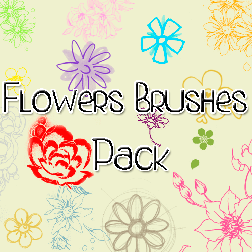可爱的鲜花花朵图案Photoshop手绘花纹笔刷