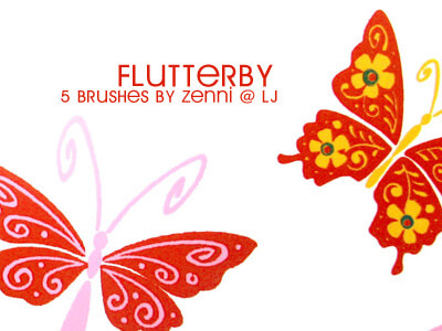 漂亮的蝴蝶图案、花纹彩蝶印花PS笔刷素材