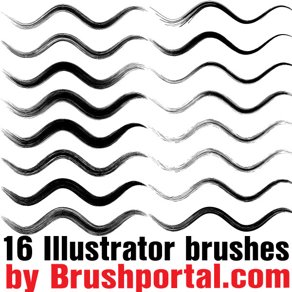 16种免费的画笔笔触效果illustrator笔刷素材免费下载 Ps笔刷吧 笔刷免费下载