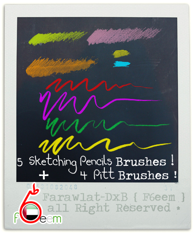5种素描铅笔风格的Photoshop画笔素材免费下载