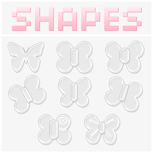 简洁的蝴蝶图形photoshop自定义形状素材 .csh 下载