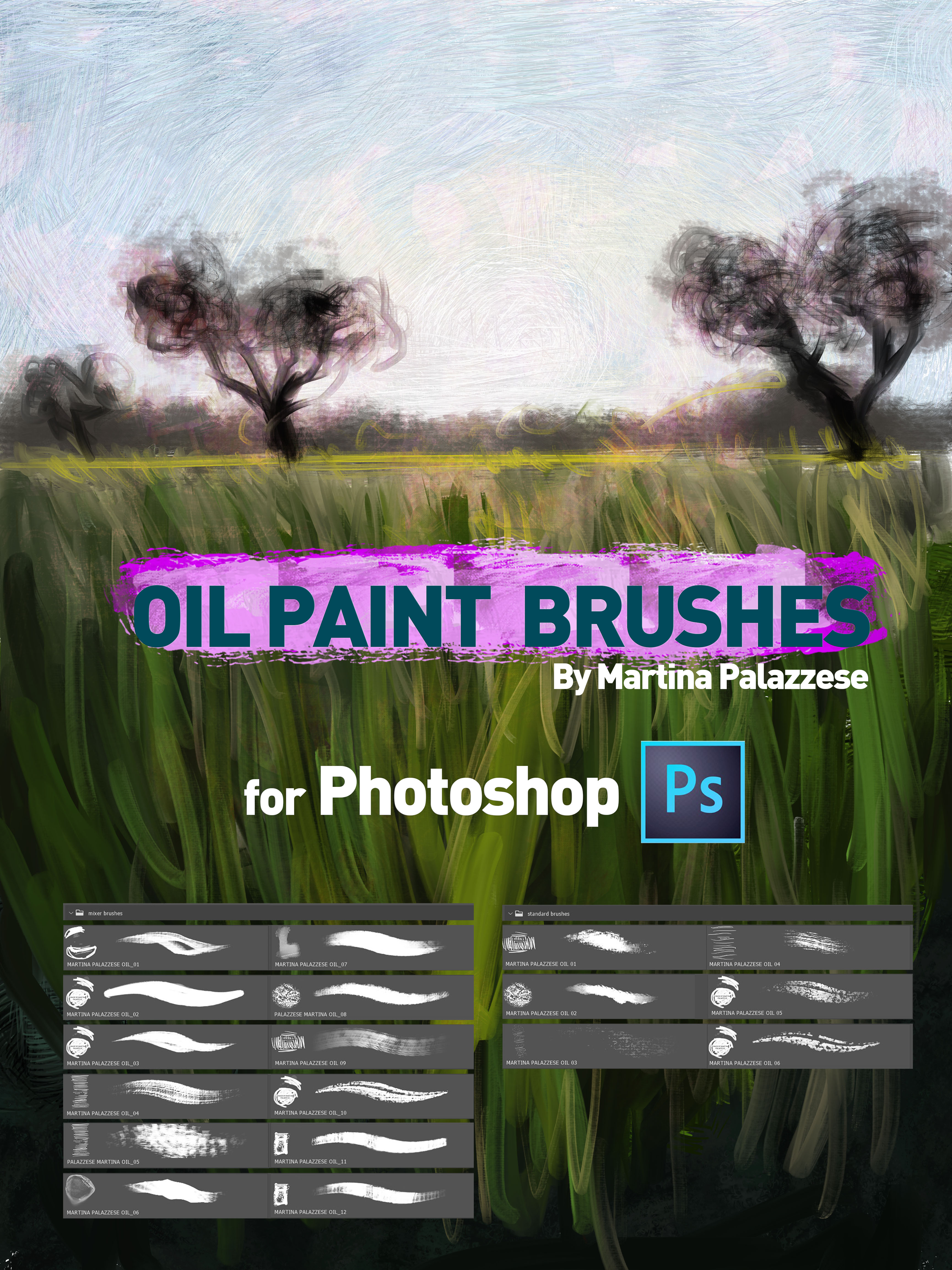 Photoshop油漆纹理画笔笔刷素材
