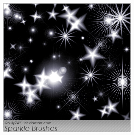 闪烁星星、星光、星辰装饰PS笔刷素材