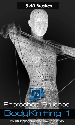 8种高清纤维化人体模型PS科技、科幻笔刷